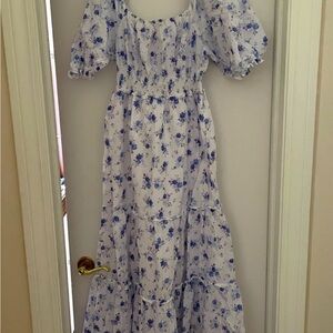Loveshackfancy Floral Blue Maxi Dress